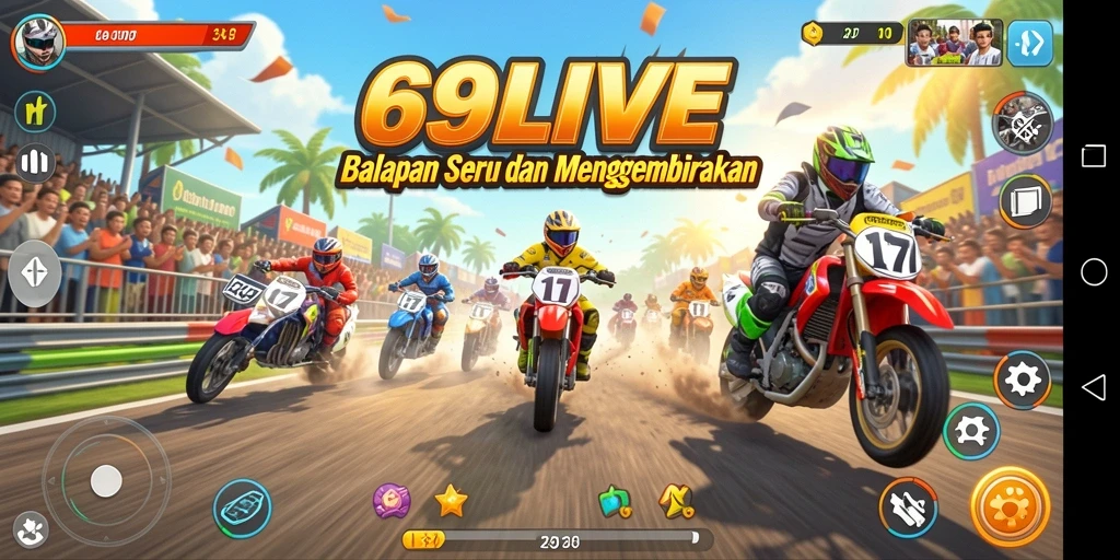 Tampilan gameplay Racing yang menarik dan mendebarkan di 69LIVE.