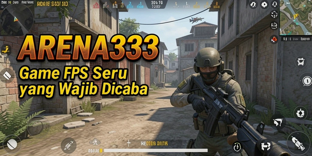Screenshot ARENA333 menunjukkan aksi intens di medan perang FPS.