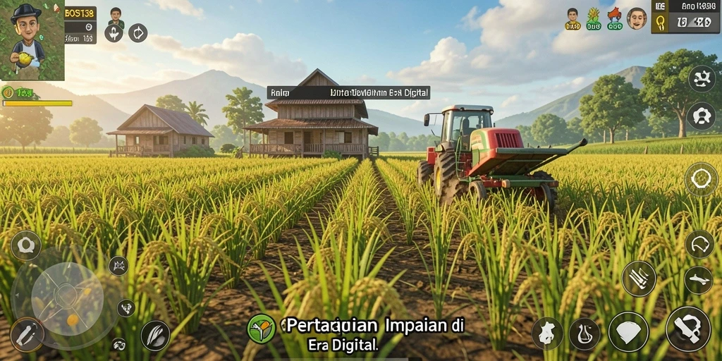 Tampilan gameplay <strong>BOS138</strong> yang menampilkan kebun flora yang subur.