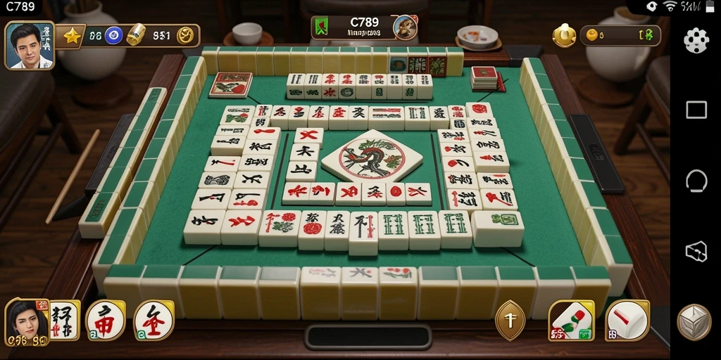 Screenshot C789 menampilkan gameplay Mahjong yang menarik dan seru.
