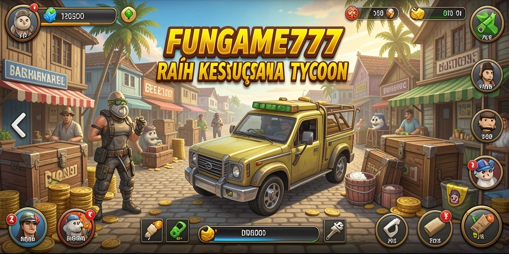 Tampilan gameplay menarik dari FUNGAME777 sebagai game Tycoon.