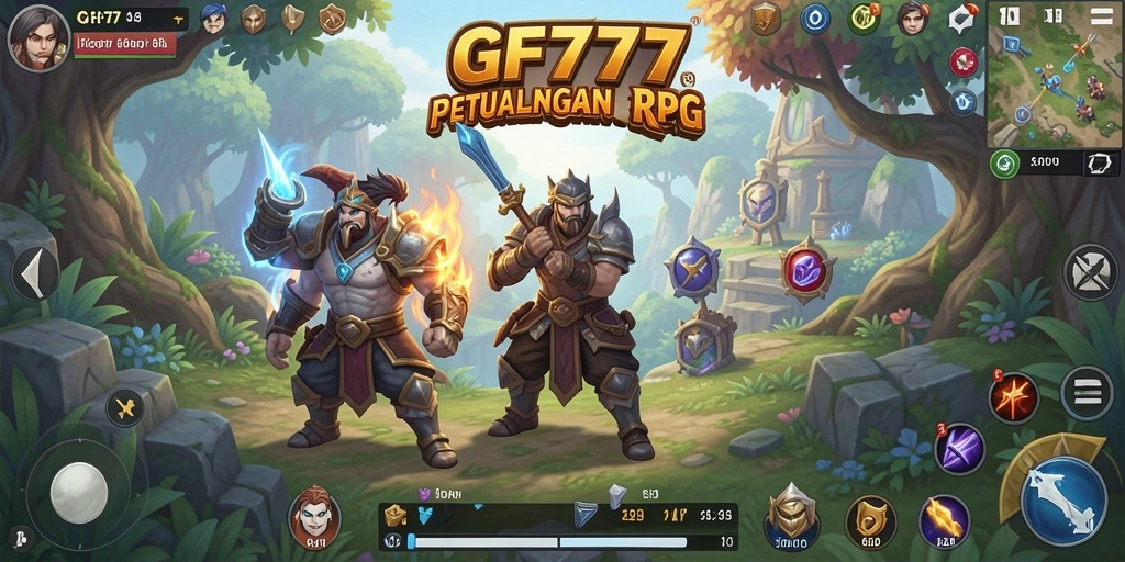 Screenshot menunjukkan aksi pertempuran epik dalam GF777.