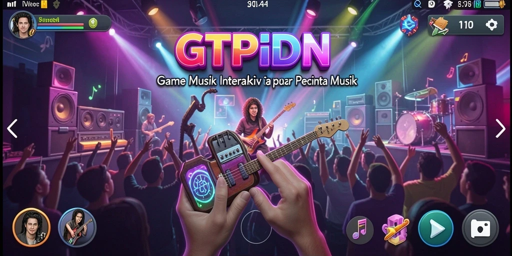 Tampilan gameplay GTPIDN dengan beragam pilihan lagu musik.
