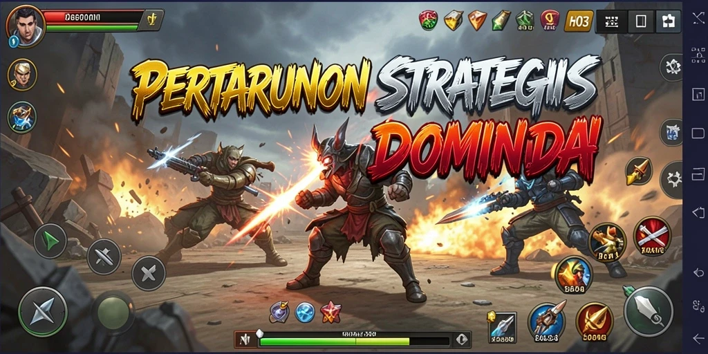 Screenshot gameplay H03 menampilkan strategi yang mendebarkan dan pertempuran intens.