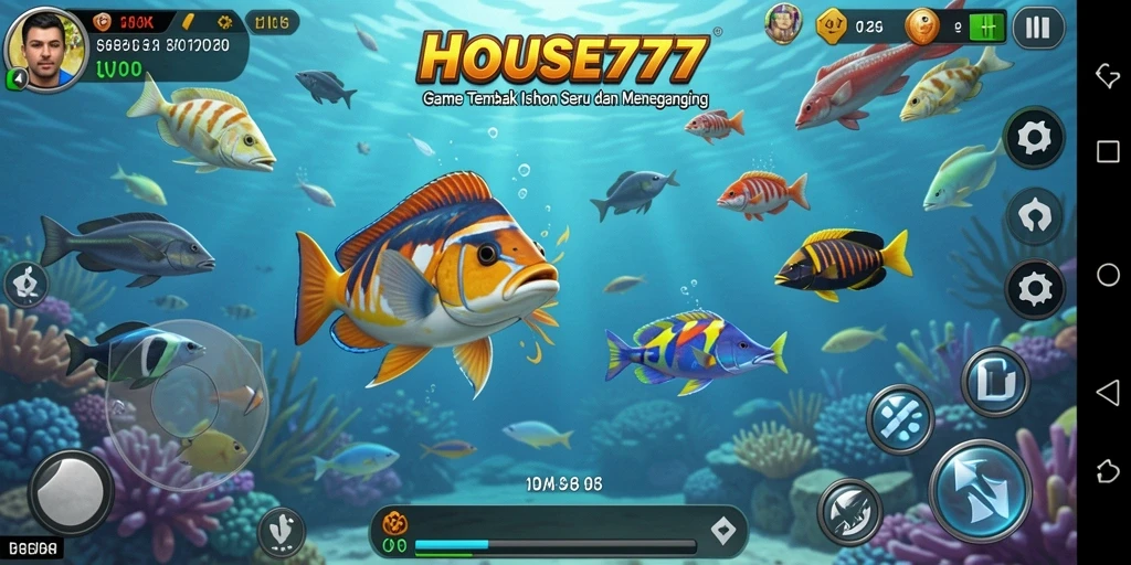 Tampilan gameplay seru dari game Tembak Ikan HOUSE777.