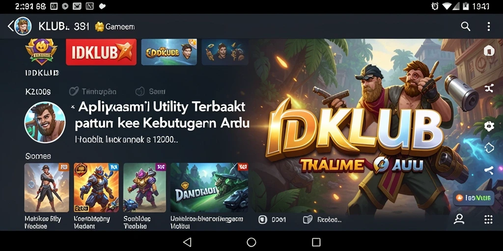 Tampilan antarmuka pengguna IDKLUB yang intuitif dan menarik.