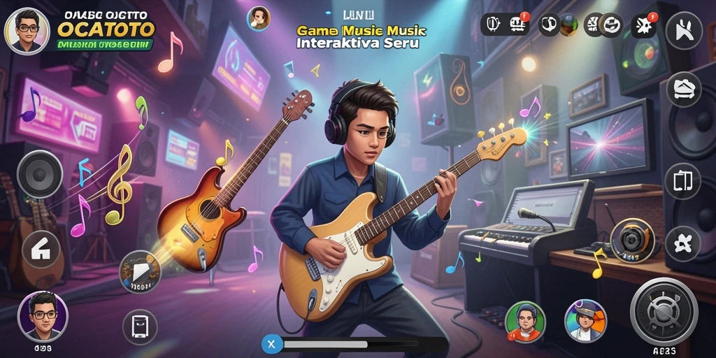 Screenshot OCATOTO menunjukkan gameplay musik yang seru.