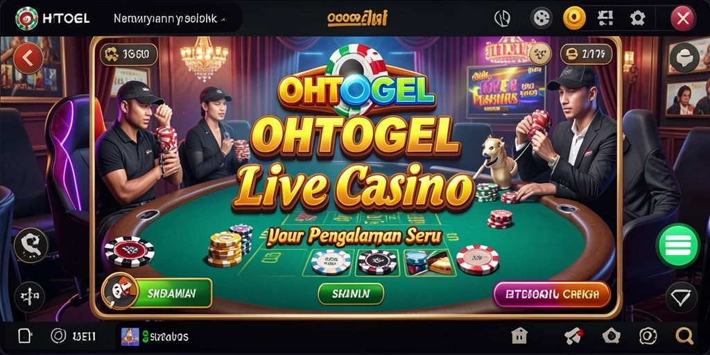 Screenshot gameplay OHTOGEL menampilkan dealer live dan pemain yang terlibat.