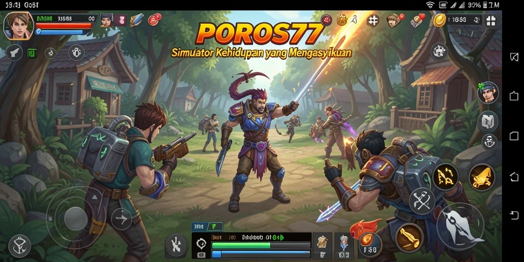 Tampilan gameplay menarik dari POROS77 yang menunjukan kehidupan virtual.