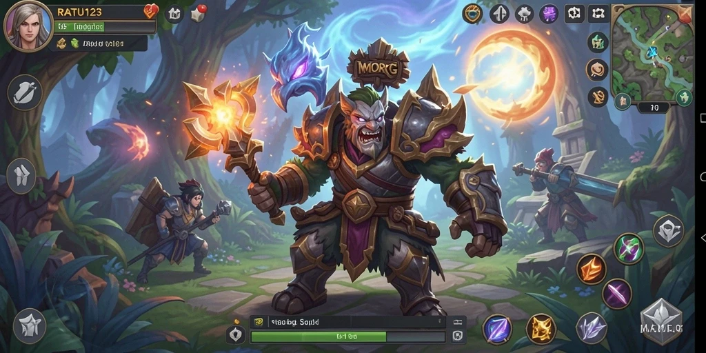 Screenshot permainan RATU123 menampilkan aksi epik dalam dunia MMORPG.