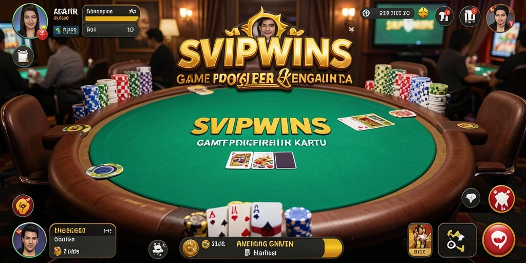 Tampilan UI SVIPWINS dengan gameplay Poker yang menarik.